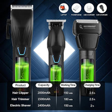 Load image into Gallery viewer, Suttik Professional Hair Clippers for Men, Cordless Beard Trimmer &amp; Electric Shavers for Men, Mens Hair Clippers and Trimmer Set Hair Cutting Kit for Barber with Case, Black
