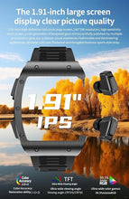 Load image into Gallery viewer, Smart Watch with Earbuds, 2 in 1 Military Bluetooth Smart Watch, 1.91&quot; HD IPS Screen Smartwatch for Men, Rugged Military Bluetooth Call Fitness Tracker, IP67 Waterproof, AI Voice Assistant (Silver)
