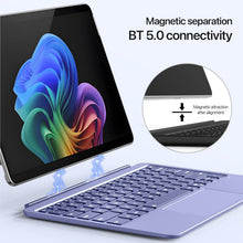 Load image into Gallery viewer, Junfire Detachable Keyboard for Microsoft Surface Pro 12 – 7-Color Backlit Wireless Keyboard with Touchpad, 14 Shortcut Keys, 30H Battery – Magnetic &amp; Slim Design, Purple
