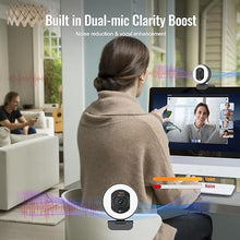 Load image into Gallery viewer, Angetube 4K Webcam with Light for PC: UHD 4K, TOF Auto Focus, Dual AI Noise-Cancelling Mics, 1080p@60FPS, USB Streaming Webcam w/Privacy Cover for Laptop/Mac/Desktop/PC Work w/Zoom/Teams/Google Meet
