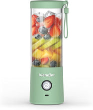 Load image into Gallery viewer, BlendJet Portable Blender for Smoothies &amp; Shakes - 16oz BlendJet 2 Cordless Personal Small Blender, USB-C Rechargeable &amp; Self Cleaning - Mini Travel Blender with Stainless Steel Blade (Sea Glass)
