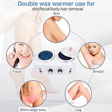 Load image into Gallery viewer, Double Wax Warmer Double Wax Pot Professional for Hair Removal, Electric Wax Heater Machine Dual Wax Pot Warmer Professional With Adjustable Temperature for Facial,Skin,Body,Spa, and Salon
