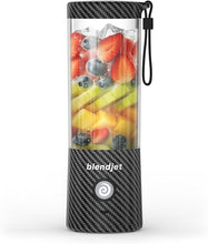 Load image into Gallery viewer, BlendJet Portable Blender for Smoothies &amp; Shakes - 16oz BlendJet 2 Cordless Personal Small Blender, USB-C Rechargeable &amp; Self Cleaning - Mini Travel Blender with Stainless Steel Blade (Carbon Fiber)
