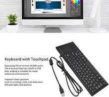 Load image into Gallery viewer, Ultra Slim Keyboard with Touchpad Wired Mini Compact Touch Keyboard with Extra HUB Port, USB Compact Portable Keyboard for Professional or Industrial Use for Computer Laptop
