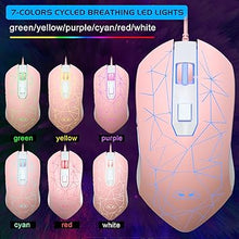 Load image into Gallery viewer, Gaming Keyboard and Mouse Combo, K1 RGB LED Backlit Keyboard with 104 Keys Computer PC Gaming Keyboard for PC/Laptop (Pink)
