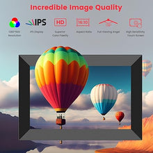 Load image into Gallery viewer, Frameo 10.1 Inch WiFi Digital Picture Frame, Smart Cloud Electronic Photo Frame with HD IPS Touch Screen Slideshow 32GB Memory Auto-Rotate Wall Mount, Share Photos/Videos from Phone by Frameo App
