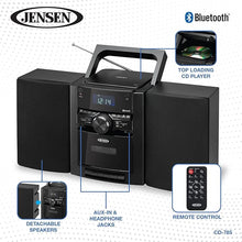 Load image into Gallery viewer, JENSEN® Portable Stereo Bluetooth CD Music System with Cassette and Digital AM/FM Radio
