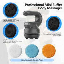 Load image into Gallery viewer, HYAKO Handheld Professional Mini Orbital Buffer Relief Massager, Adjustable Multi-Speed Vibration Deep Tissue Body Chiropractic Massager for Neck, Shoulder, Leg,Back muscle pain relief massage therapy
