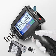 Load image into Gallery viewer, Handheld Printer Portable Labeler M6 600g with 4.3 Inch HD LED Touch Screen use for QR-Code Barcode Date Logo Batch Print on Card Bag Box Wood Glass Plastic with Black Ink Cartridge with Pen (ZF-M6)
