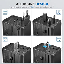 Load image into Gallery viewer, EPICKA Universal Travel Adapter, International Power Plug Adapter with 3 USB-C and 2 USB-A Ports, All-in-One Worldwide Wall Charger for USA EU UK AUS (TA-105C, Black)
