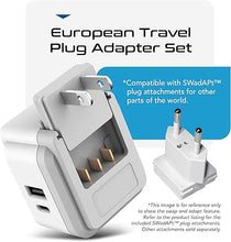 Load image into Gallery viewer, Ceptics European Plug Travel Adapter Set, 20W PD &amp; QC, Safe Dual USB &amp; USB-C - 2 USA Socket - Compact - Use in Germany, France, Italy, UK - Includes Type E/F, Type C, Type G SWadAPt Attachments
