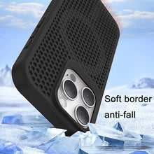 Load image into Gallery viewer, CCSmall for iPhone 16 Pro Max Heat Dissipation Case with Magnetic Ring, Mesh Breathable Hollow Cellular Hole Slim Phone Case Cover for iPhone 16 Pro Max SR Black
