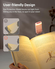 Load image into Gallery viewer, DEWENWILS USB Rechargeable Book Light for Reading in Bed, Clip-on LED Reading Lamps Portable Bookmark Lights for Kids, Book Lovers, 4 Brightness Adjustable for Eye Protection (Light Pink)
