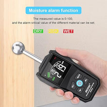 Load image into Gallery viewer, MESTEK Pinless Wood Moisture Meters for Non-Destructive Moisture Detector in Drywall, Wood, and Masonry, Backlit LCD Display and Alarm Moisture Reader Tester,Detects up to 20-40mm Below Surface
