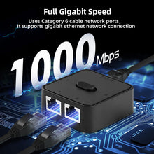 Load image into Gallery viewer, Binardat Gigabit Network Switcher, Passive Ethernet Selector, in/Out to A or B Network, Bidirectional Manual Switcher, No Power Required
