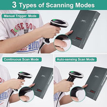 Load image into Gallery viewer, Barcode Scanner, JRHC 2D Bar Code Scanners Handheld USB Wired 1D 2D&amp;PDF417 Data Matrix Automatic Barcode Reader Plug and Play QR Code Scanner
