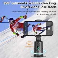 Load image into Gallery viewer, Auto Face Tracking Phone Holder,No App Required,360° Rotation Phone Camera Stand with Remote and Gesture Control, Smart Shooting Stand for Vlog/TIK Tok Live Streaming YouTube Video Recording
