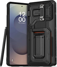 Load image into Gallery viewer, VRS DESIGN Origin Case for Galaxy S25 Ultra (2025), Rugged Wallet Card Holder [3 Cards] with Semi-Automatic Slot, Kickstand &amp; Camera Cover (Matte Black)
