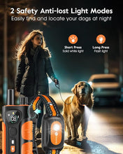 Load image into Gallery viewer, Dog Shock Collar,3300FT Dog Training Collar with Remote,IPX8 Waterproof E-Collar with Beep,Vibration,Shock,Light,Shock Lock Mode,Electric Shock Collar for Small Medium Large Dogs,Orange
