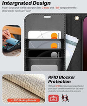 Load image into Gallery viewer, OCASE for iPhone 16 Case Detachable Wallet Case with Card Holder, 2 in 1 Pu Leather Flip Folio with RFID Blocking Stand Wrist Strap Shockproof Phone Cover 6.1 Inch 2024, Black
