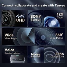 Load image into Gallery viewer, Tenveo VLGroup All-in-One 4K Conference Camera with M6B Bluetooth Speakerphone System with 2 Expansion mics 12X Optical Zoom Wide View Angle Lens Works with Zoom Skype Teams(VL12U+M6)
