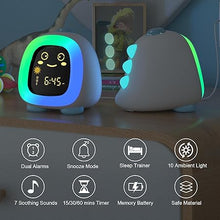 Load image into Gallery viewer, Alarm Clock for Kids, Kids Night Light with 3 Brightness 10 Color Mode Night Light Dual alarm Snooze Mode Sleep Training Adjustable Volume Memory Battery Sleep Timer, Kids gifts for Boys and Girls
