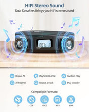 Load image into Gallery viewer, CD Player Portable, FELEMAN Upgraded 2 in 1 Portable CD Player &amp; Bluetooth Speaker, Rechargeable Boombox CD Player for Car/Home with Remote Control, FM Radio, Support AUX/USB, Headphone Jack
