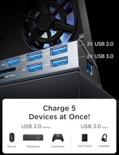 Load image into Gallery viewer, LISEN 13-IN-1 Docking Station for Steam Deck OLED&amp;ROG Ally X&amp;Legion Go, Dual Cooling Fan 5 USB Ports and 4K@60Hz, 100W Charging Port Support ROG Ally 30W Mode, Gigabit Ethernet Fit for Steam Deck OLED
