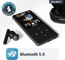 Load image into Gallery viewer, Bluetooth MP3 Player with Earphones | 64GB Slim, Expandable up-to 128GB, Inbuilt Speaker, 2.4” Full Color Display with Intuitive Touch Controls, 67h Battery Life | Majority MP3 Pro
