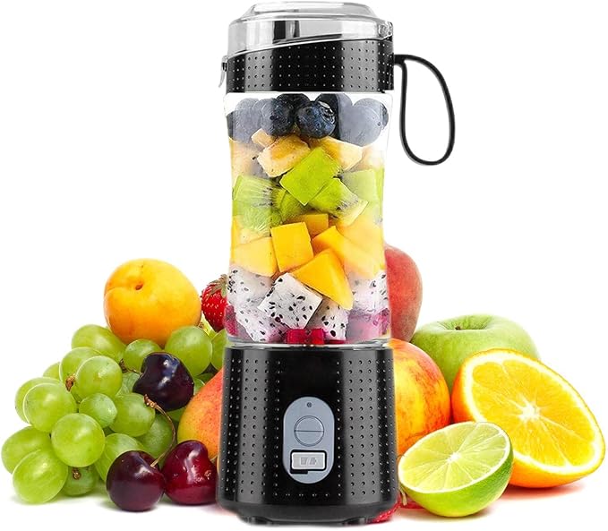 Portable Blender, 13oz Mini Capacity Rechargeable Juicer Cup Shakes Smoothies, BPA-Free, Outdoor Travel Family and Sports Bottles