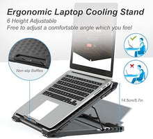 Load image into Gallery viewer, ICE COOREL Laptop Cooling Pad with 6 Cooling Fans, Cooling Pad for Laptop Fan 13-15.6 Inch, Laptop Cooler Stand with 6 Height Adjustable, Notebook Cooler Pad with Two USB Port [2022 Version]
