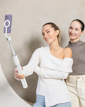 Load image into Gallery viewer, Magnetic Selfie Stick Tripod for iPhone, 64” Phone Tripod for Magsafe, Travel Tripod Stand with Remote for Cell Phone iPhone 16 Pro Max
