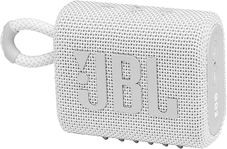 JBL Go 3 - Portable Mini Bluetooth Speaker, big audio and punchy bass, IP67 waterproof and dustproof, 5 hours of playtime, speaker for home, outdoor and travel (White)