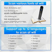 Load image into Gallery viewer, Translation Pen, Translator Pen Scanner Supporting 112 Language Translation Device, Text Traductor Inteligente, OCR Text to Speech, Wireless Reading Pen for Students, Dyslexia
