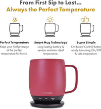 Load image into Gallery viewer, Nextmug - Temperature-Controlled, Self-Heating Coffee Mug (Dusty Rose - 14 oz.)
