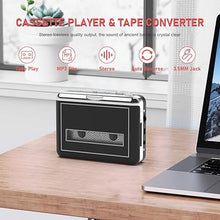Load image into Gallery viewer, Cassette Player Walkman - Compact Tape Player Portable Recorder with Earphone-Convert Audio Music Cassette to MP3 Digital, Compatible with Laptop/PC/MAC- for Entertainment, Travel, Light Sports(Black)
