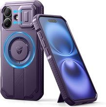 Load image into Gallery viewer, Dexnor for iPhone 16 Case with Slide Camera Cover &amp; Adjustable Kickstand, Magnetic Rugged Shockproof Bumper Cases Heavy-Duty Magnetic Protective Cover,Phantom Purple
