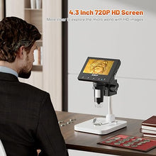 Load image into Gallery viewer, Elikliv Microscope, LCD Digital Coin Microscope 1000x, Coin Magnifier with 8 Adjustable LED Lights, PC View Compatible with Windows/MacBook, EDM4, 4.3 Inch
