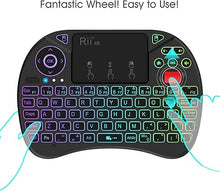 Load image into Gallery viewer, Rii X8 Mini Keyboard,2.4GHz Portable Wireless Keyboard with Touchpad Mouse,RGB Backlit,Rechargeable Battery for Android TV Box/Mac/PC/Nvidia Shield
