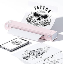Load image into Gallery viewer, Phomemo M08F Ultra Wireless Tattoo Stencil Printer, Stencil Printer for Tattooing, Thermal Tattoo Printer for Tattoo Artists &amp; Beginners,Compatible with Tablet,Smartphone &amp; PC, Pink
