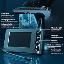 Load image into Gallery viewer, Industrial Endoscope Borescope Camera with Light, 4.3'' LCD Screen HD Digital Snake Camera Handheld Waterproof Sewer Inspection Camera with 8 LED Lights, 16.5FT Semi-Rigid Cable

