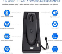 Load image into Gallery viewer, Bluetooth Wireless Handheld Barcode Scanner with Base 2.4G Wireless+USB Wired 1D 2D Barcode Scanner QR PDF417 Data Matrix UPC Rechargeable Bar Code Scanner for Laptops/PC/Android/Apple iOS
