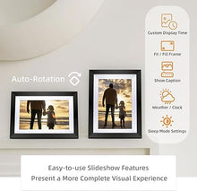 Load image into Gallery viewer, Digital Picture Frame Built-in 32GB 10.1&quot; WiFi Digital Photo Frame with IPS Touchscreen, Send Photo/Video via Frameo App/USB/Micro SD, Gifts for Mom/Dad, Black Wood Border
