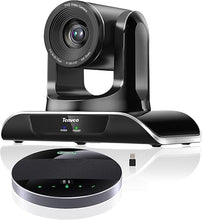 Load image into Gallery viewer, Tenveo All-in-One Conference Room Camera System, 10X Zoom FHD 1080P 60FPS PTZ Conference Camera and Bluetooth Speakerphone with Microphone, for Large Room Conference Remote Meeting Church Worship
