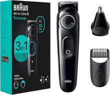 Load image into Gallery viewer, Braun All-In-One Style Kit Series 3 3430, 3-in-1 Trimmer for Men with Beard Trimmer, Ear &amp; Nose Trimmer, Hair Clippers, Ultra-Sharp Blade, 20 Length Settings, Washable
