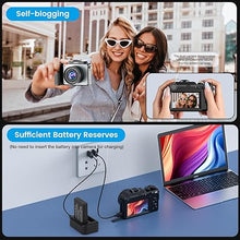 Load image into Gallery viewer, 4K Digital Camera for Photography and Video, 64MP Auto-Focus Anti-Shake Vlogging Camera with 20X Digital Zoom, Flash, Compact Travel Camera with 64GB TF Card, 2 Batteries and Battery Charger (Silver)
