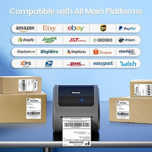 Load image into Gallery viewer, Bluetooth Thermal Label Printer 4x6 - D520BT Thermal Shipping Label Printer for Small Business, Wireless Label Printer for Shipping Packages, Compatible with USPS, Shopify, Amazon
