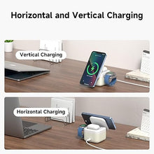 Load image into Gallery viewer, 3 in-1 Magnetic Charger 15W Fast Charging Foldable Charger Stand for Apple Devices Compatible with Phone, AirPods 3/2/pro, iWatch Series (Included 33W Digital Display Adapter)
