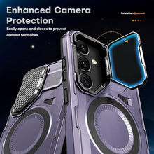 Load image into Gallery viewer, for Samsung Galaxy S25 Case with Screen Protector 6.2-Inch,[Compatible with Magsafe][Adjustable Camera Cover Stand] Military-Grade Protection Shockproof Protective Magnetic Case-Purple
