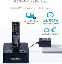 Load image into Gallery viewer, StarTech.com 1:1 M.2 NVMe Drive Duplicator, 90GBpm Standalone M.2 SSD Cloner/Copier, USB-C 3.2 20Gbps M.2 Dual-Bay Drive Dock
